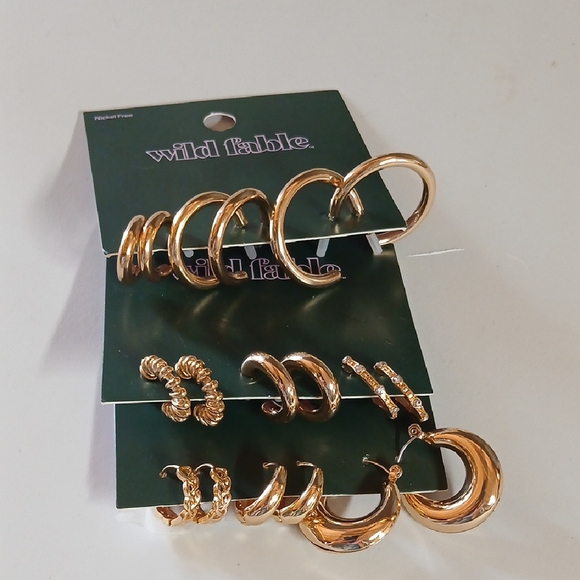 Wild Fable Gold Tone Hoop Earrings - Picture 1 of 5